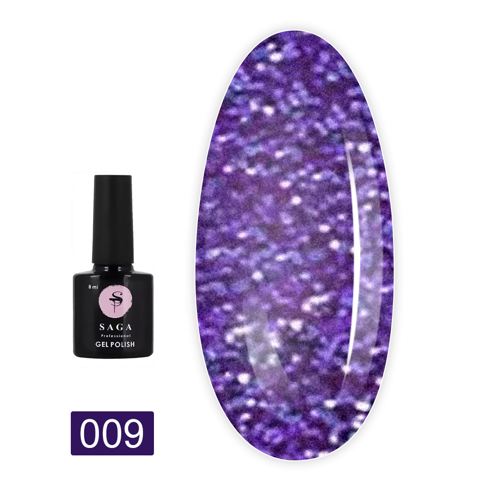 Гель-лак Saga Fiery gel світловідбивний 8 мл (009)