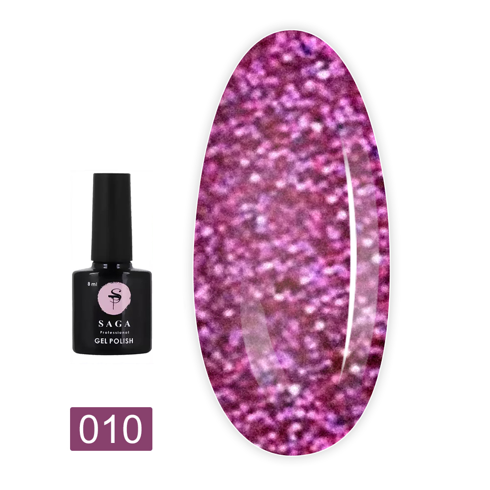 Гель-лак Saga Fiery gel світловідбивний 8 мл (010)
