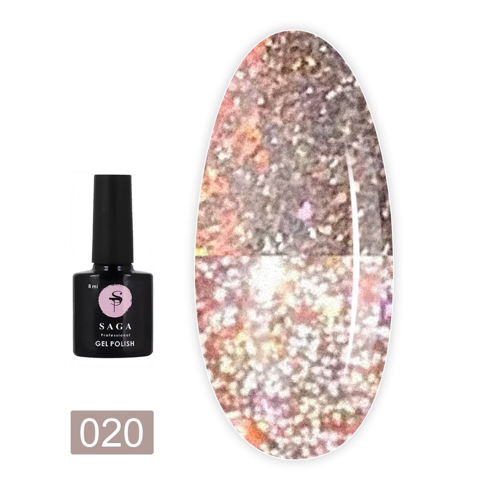 Гель-лак Saga Fiery gel світловідбивний 8 мл (020)