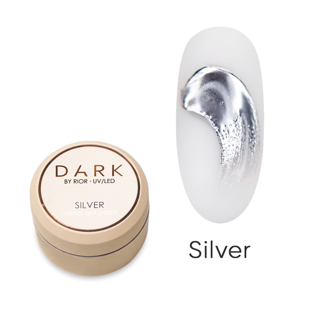Гель - фарба для дизайну металева Dark Metal Gel Paint Silver 5 г
