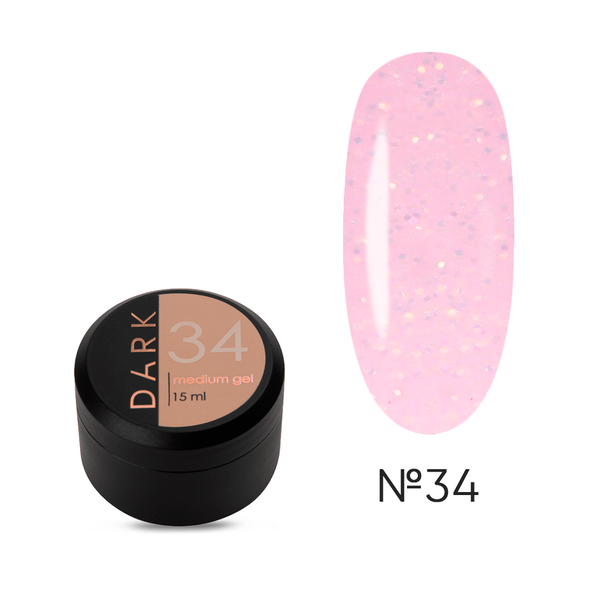 Гель для нарощування середній Dark Medium Gel №34 15 мл